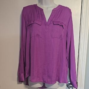 Simply Vera Vera Wang Women's Purple Long Sleeve Top Sz M